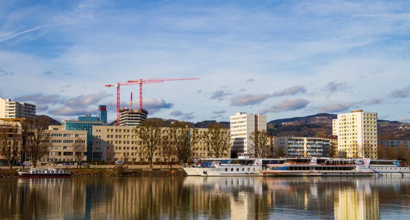Panorama miasta Linz w austrii