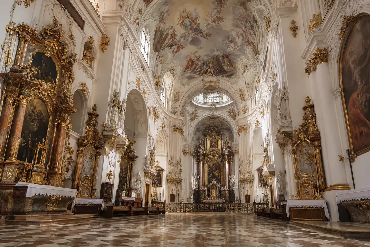 Bazylika św. Michała w Mondsee — wnętrze barokowe