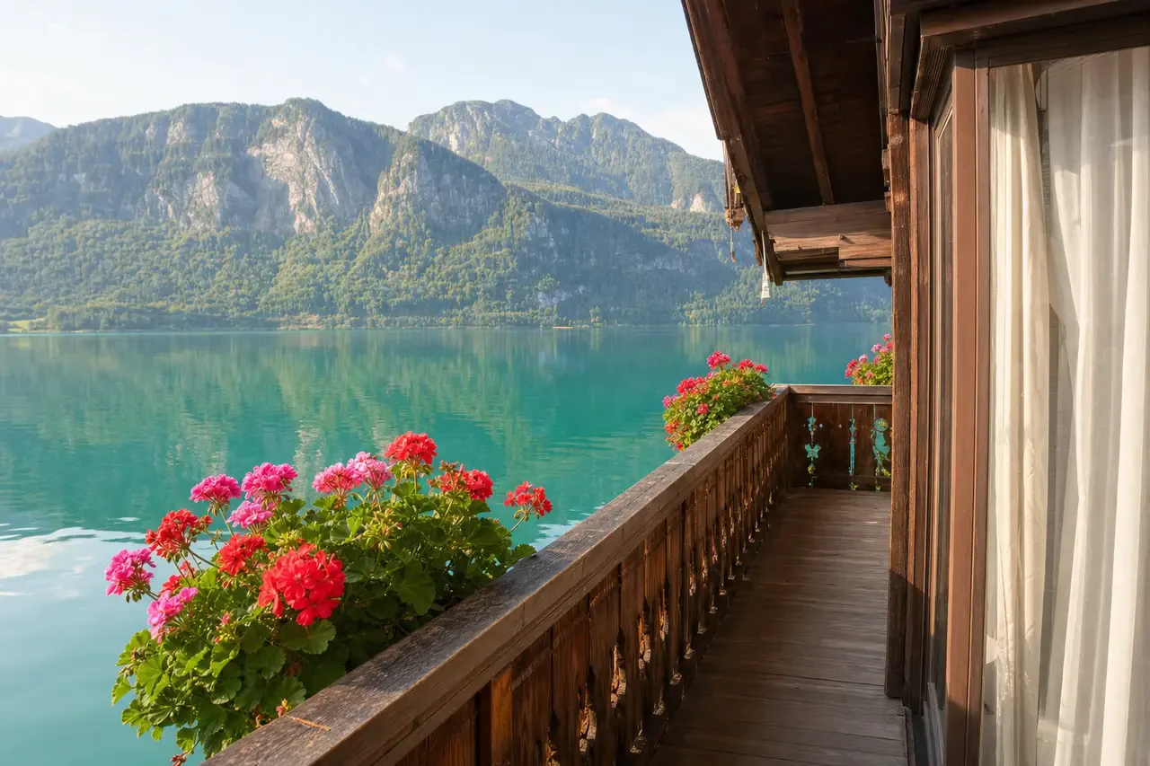 Apartament z balkonem nad jeziorem Mondsee — noclegi w Salzkammergut