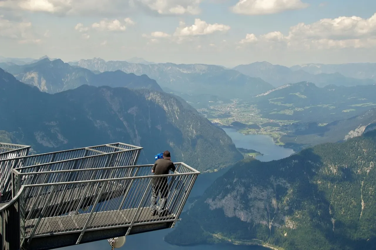 Widok z góry Loser — panorama Altausseer See i Ausseerland, Styria